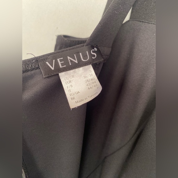 Venus Jumpsuit Women’s S Black Lace Up Corset Lace Wide Leg Sleeveless Cropped - Picture 8 of 15